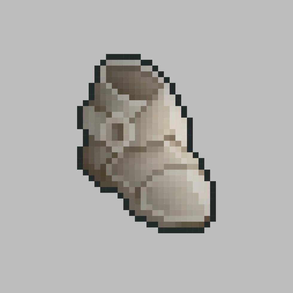 Iron boot in pixel art style with isolated background vector
