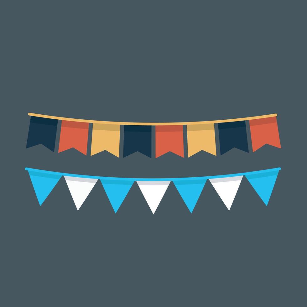 festive flags in isolated background vector