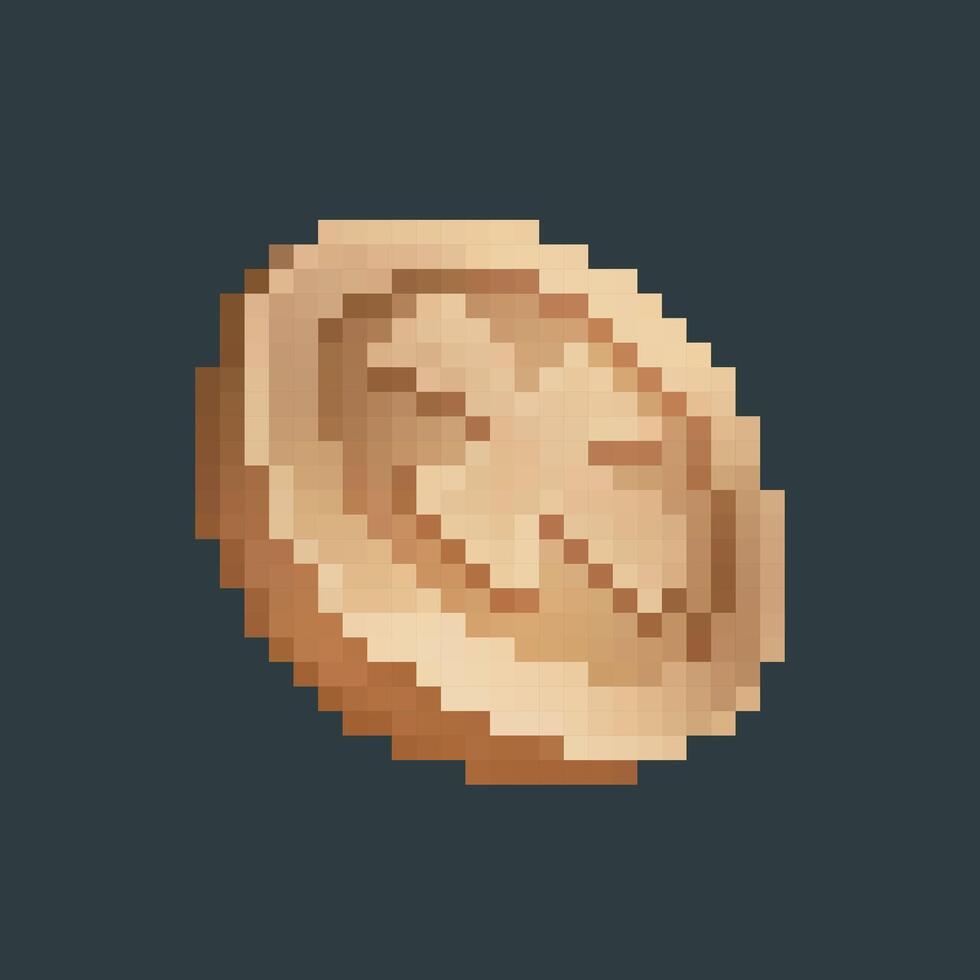 copper coin in pixel art style with isolated background vector