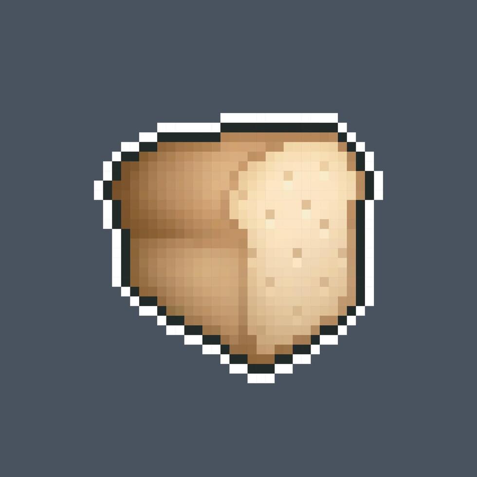 Bread bakery food in pixel art style with isolated background vector