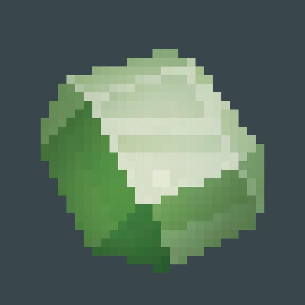 emerald gemstone in pixel art style with isolated background vector