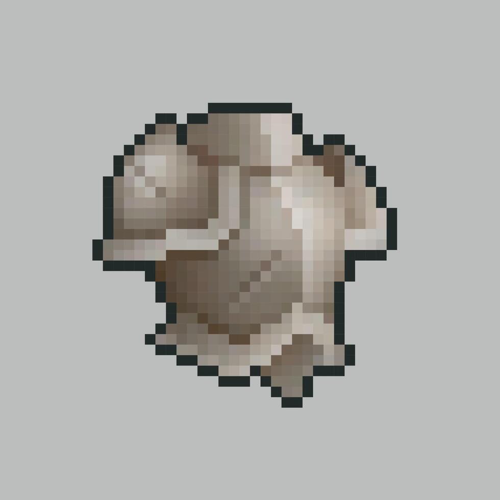 iron armor in pixel art style with isolated background vector