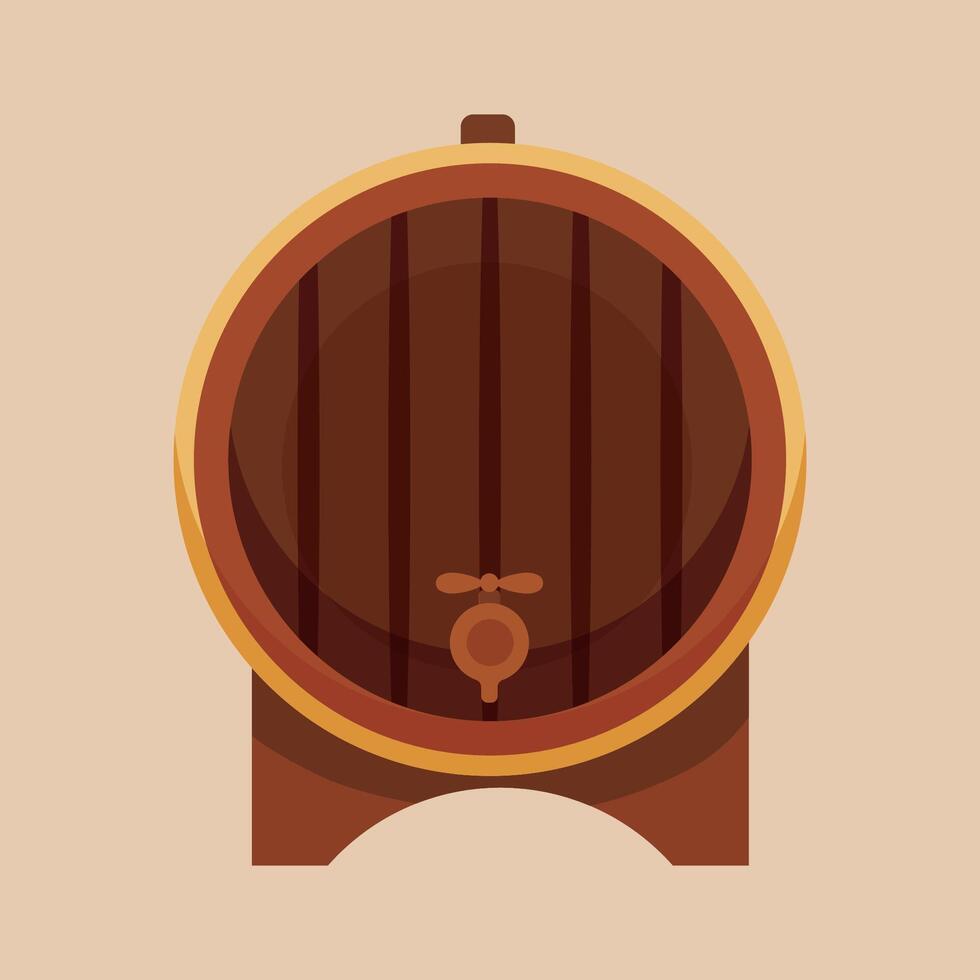 beer drink barrel in flat design with isolated background vector