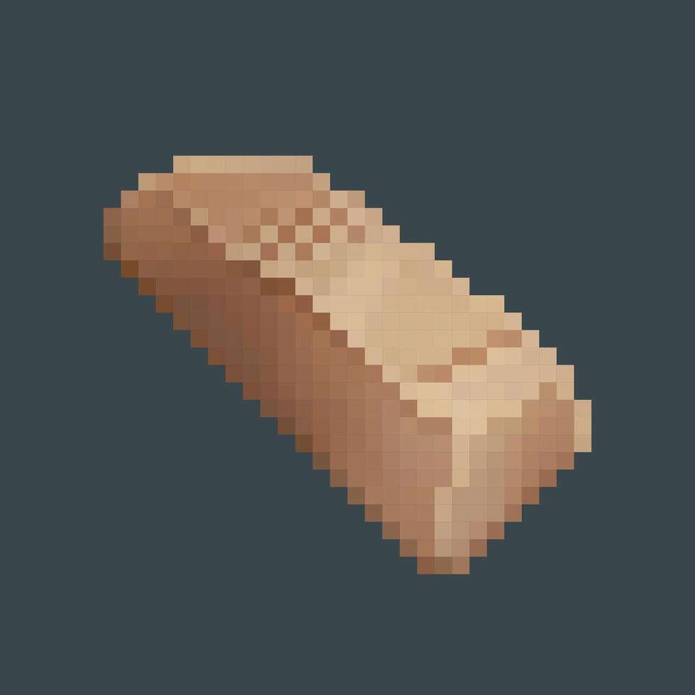 copper ingot in pixel art style with isolated background vector
