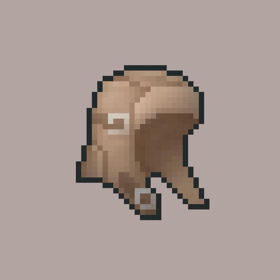 leather helmet in pixel art design with isolated background vector