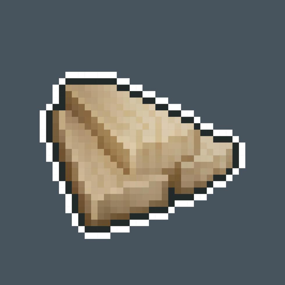 wooden plank in pixel art style with outline and isolated background vector
