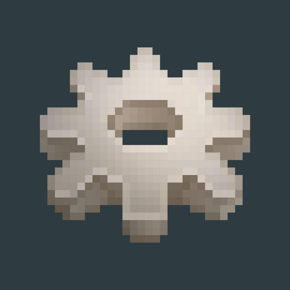 iron gear in pixel art style with isolated background vector