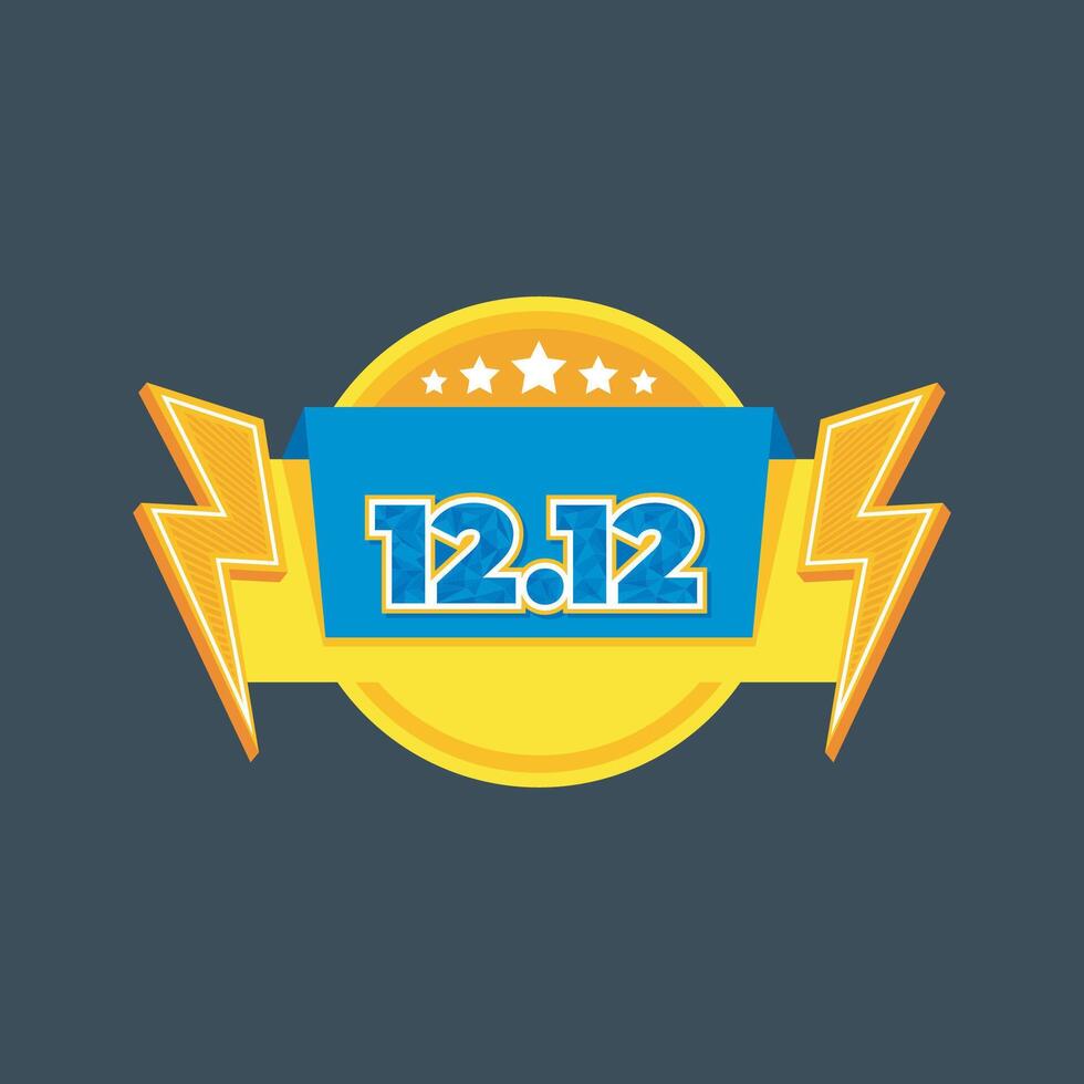 Blank Label 1212 date with thunder sign in isolated background vector