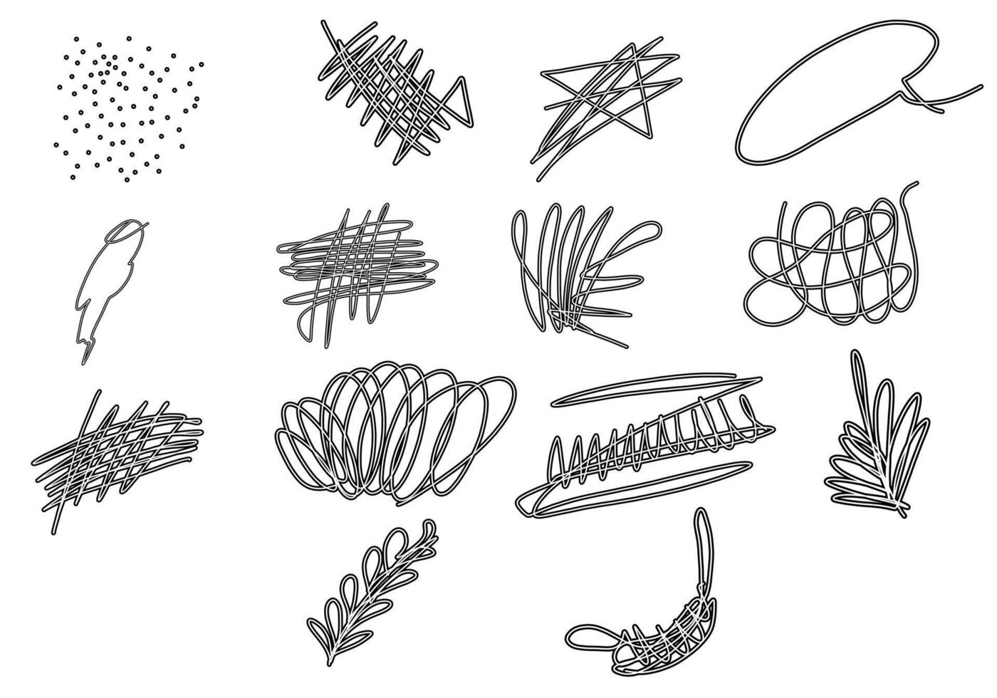 Abstract doodle free hand drawing outline grunge creative stylized illustration vector