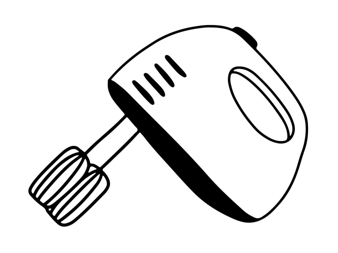 Hand mixer doodle sketch vector