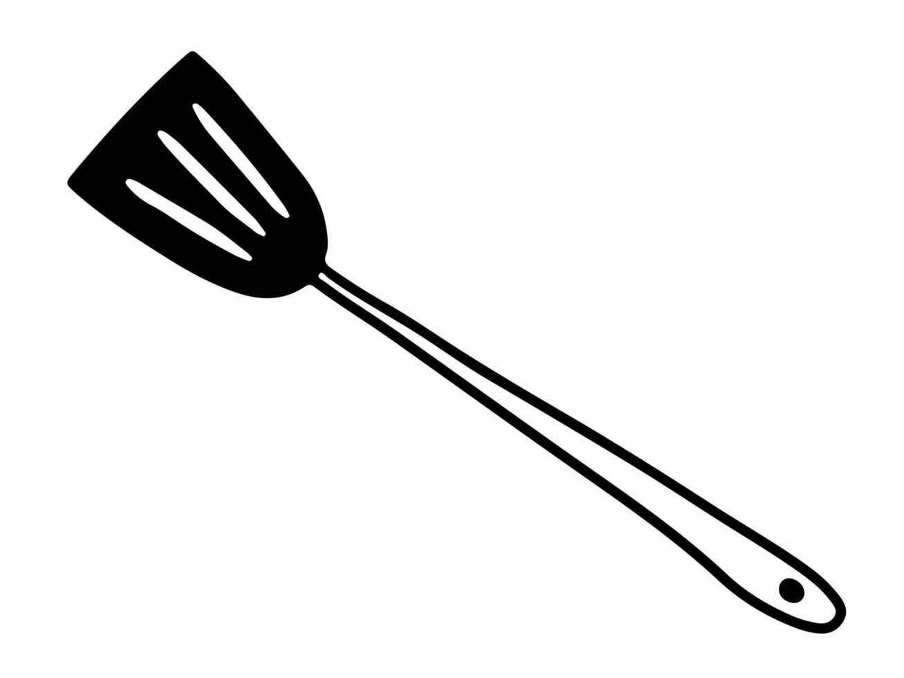 Kitchen spatula doodle sketch vector