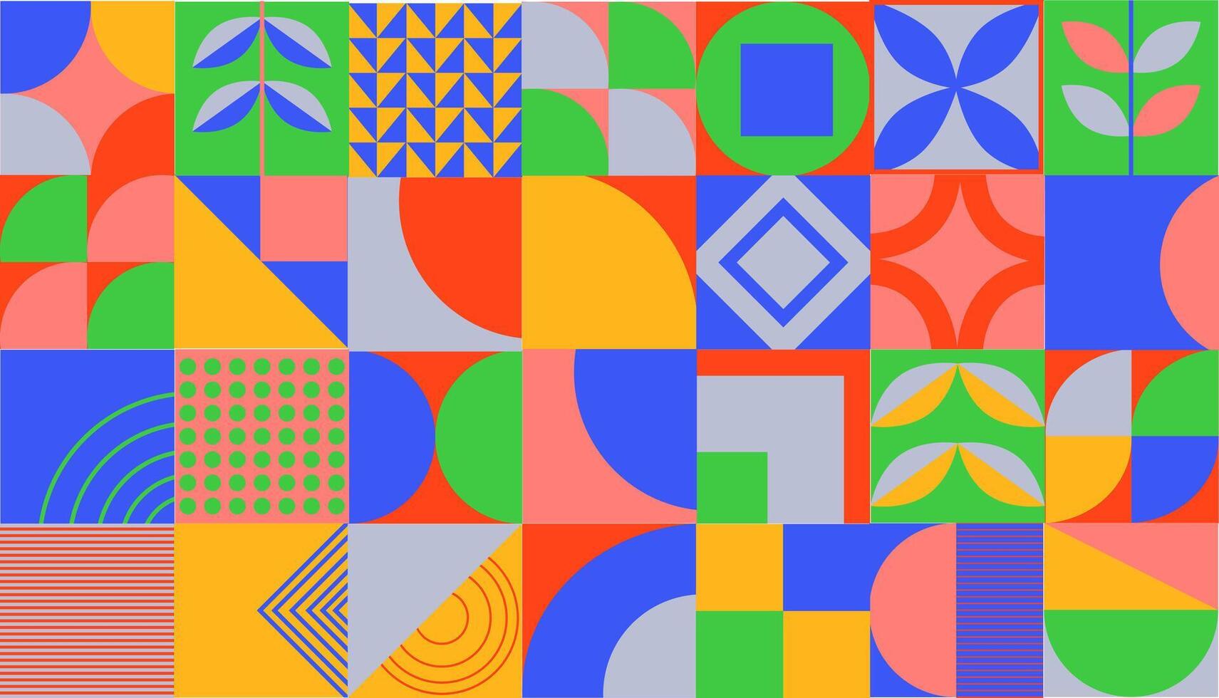 colorful geometric mosaic background neo geo11 vector