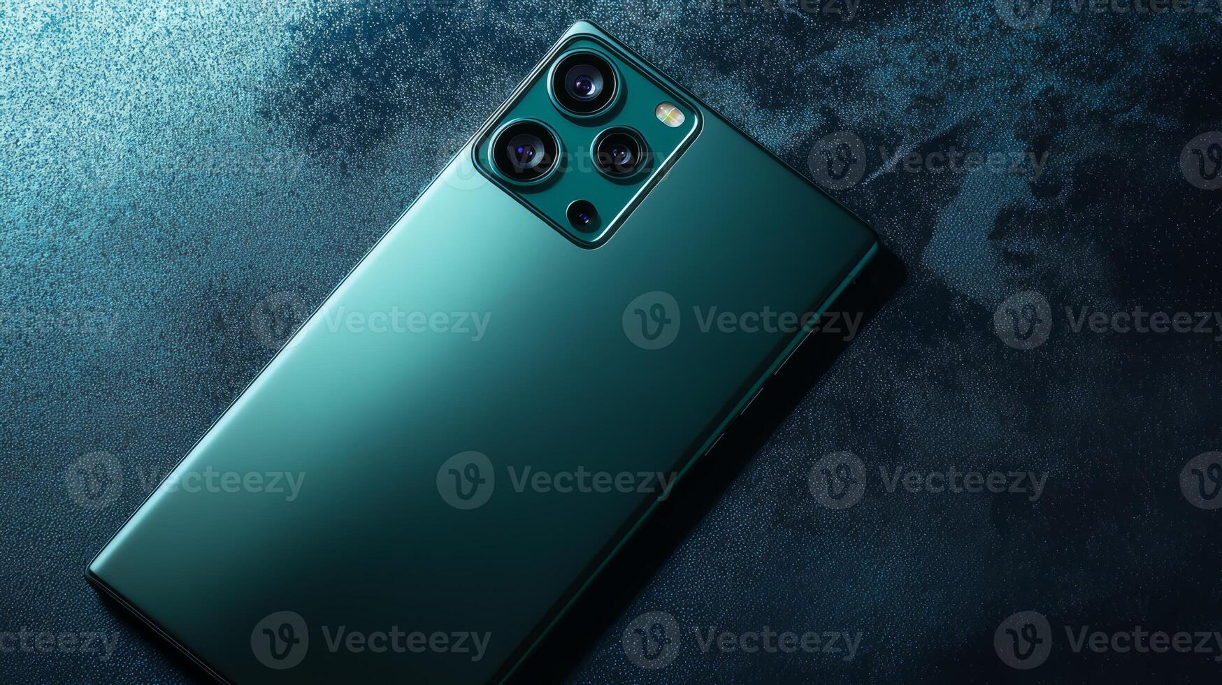 Close-up of a Stylish Green Mobile Phone Camera Module photo