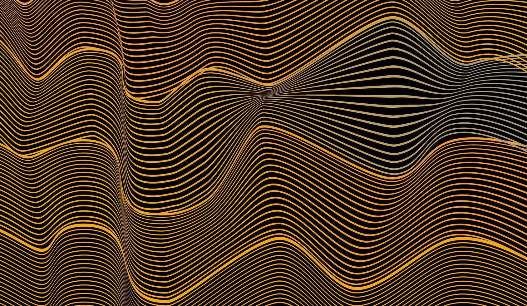Abstract wavy yellow and black lines pattern suitable for backgrounds, social media posts, digital art, posters, and website design. vector