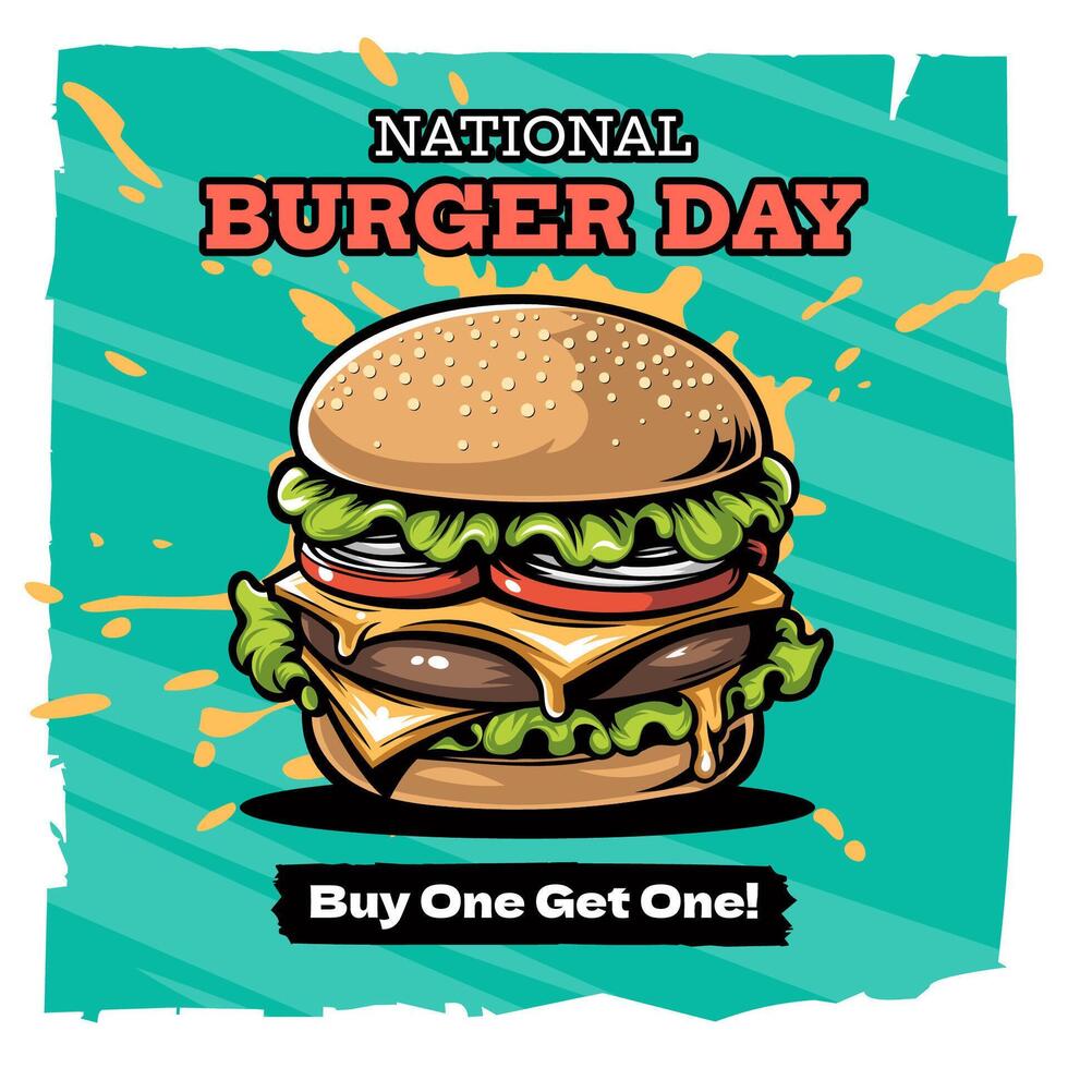 National Burger Day Template vector