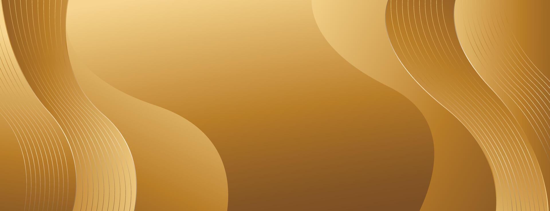 Abstract Gold Luxury Banner Background with Elegant Curved Lines vector