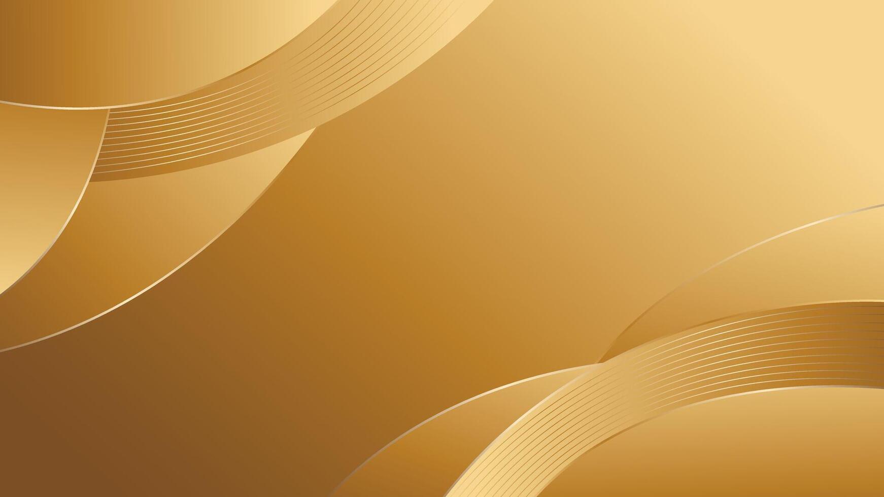 Modern abstract golden curved background vector