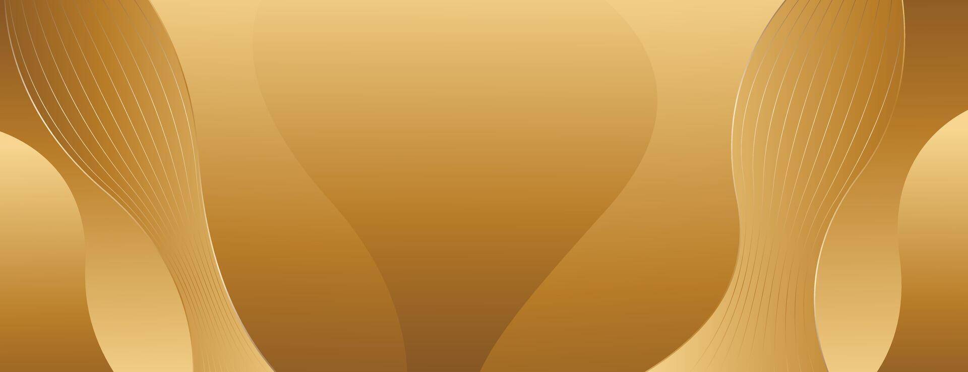 Minimalist Gold Wave Abstract Banner for Luxury design vector