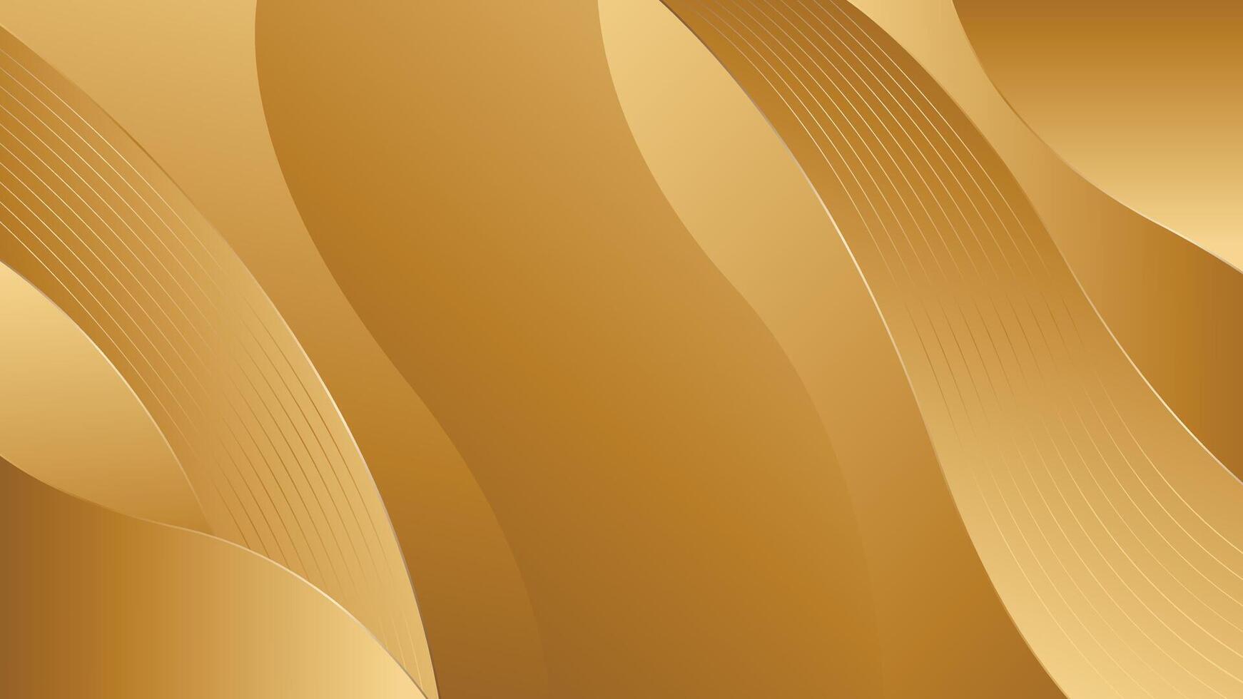 Abstract Gold Background with Smooth Waves in Luxury Style vector