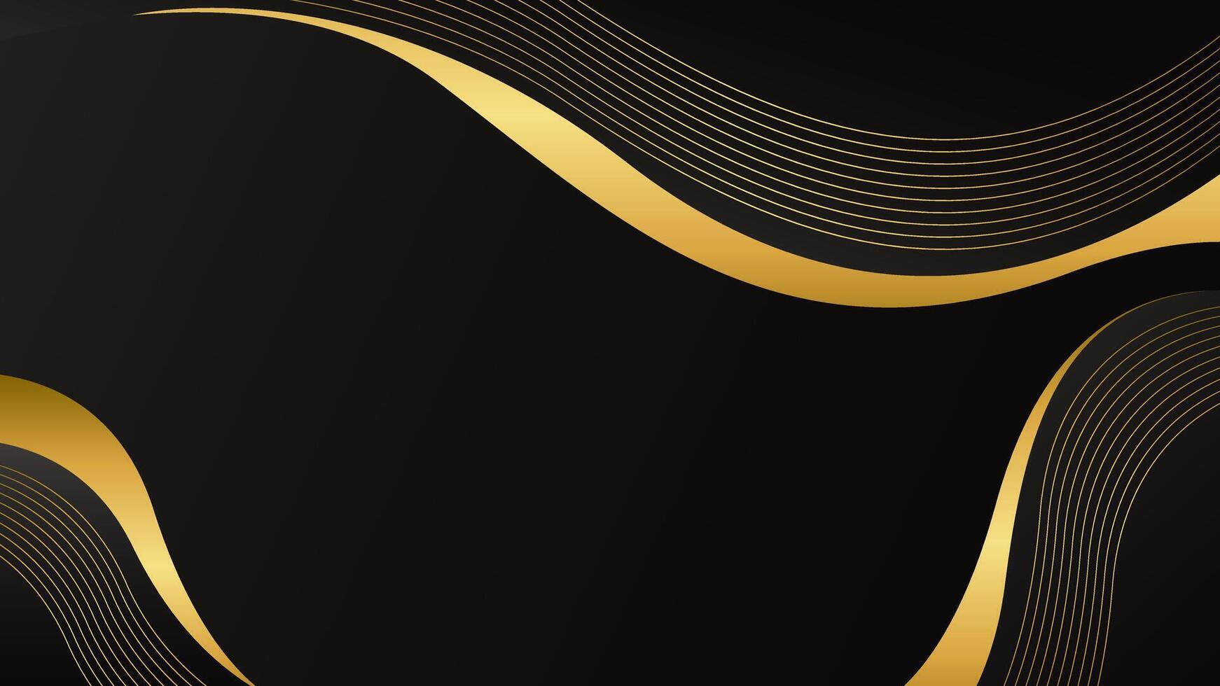 Abstract black and gold luxury wave background. Elegant modern wallpaper vector