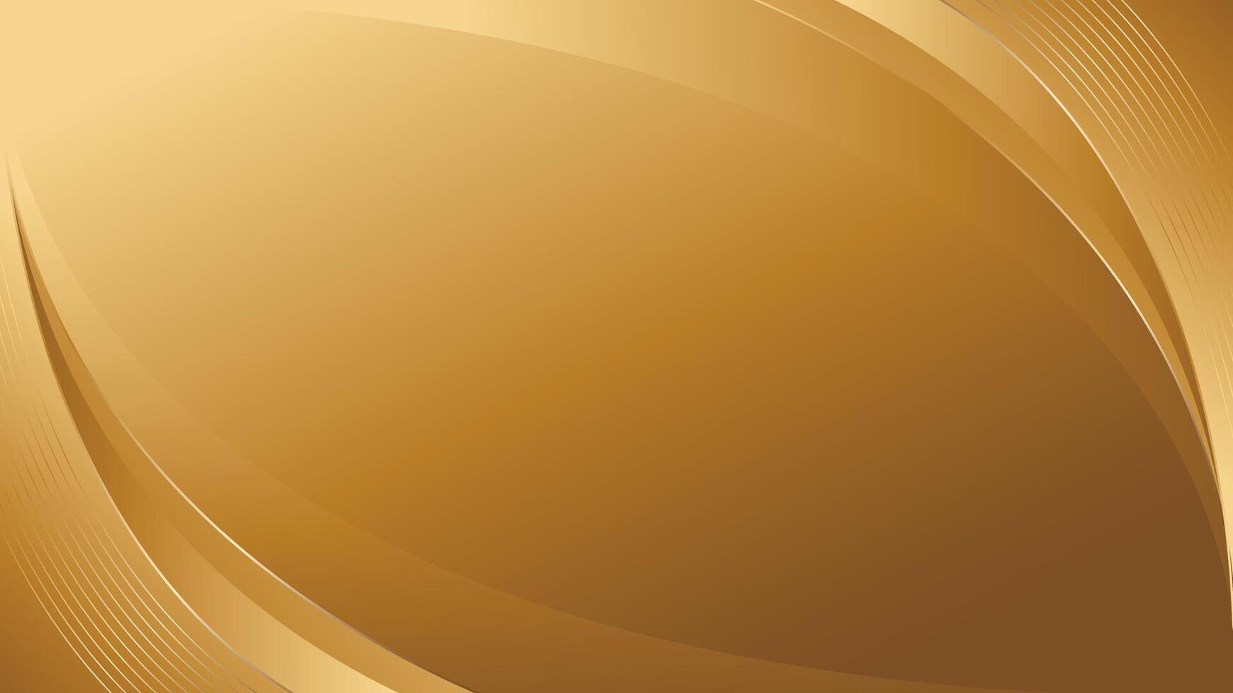 Elegant Gold Background with Abstract Smooth Curves in Luxury Style. Modern wallpaper vector