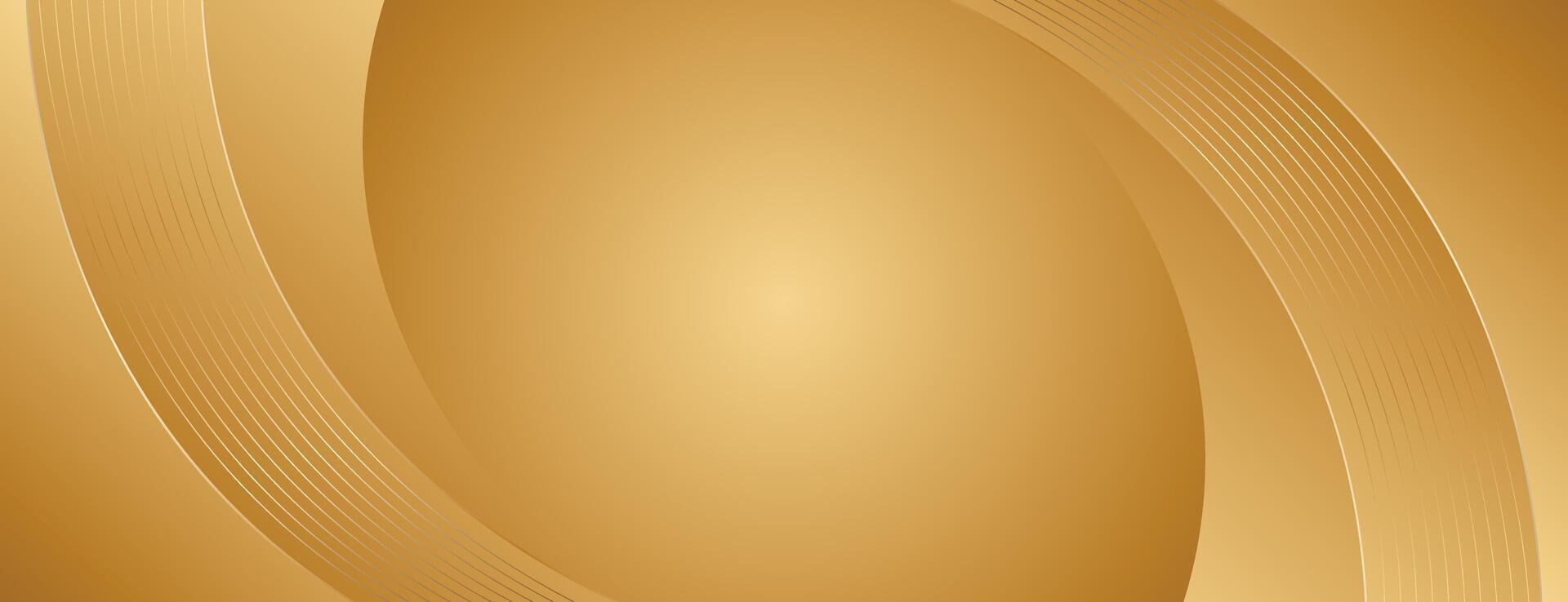 Abstract Gold Luxury Banner Background with Elegant Curved Shapes vector
