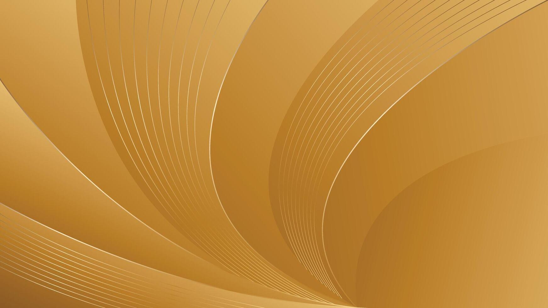 Elegant Gold Background with Abstract Smooth Curves in Luxury Style. Suitable for templates, banners, cards, covers, awards, sales, events, websites, pages and more vector