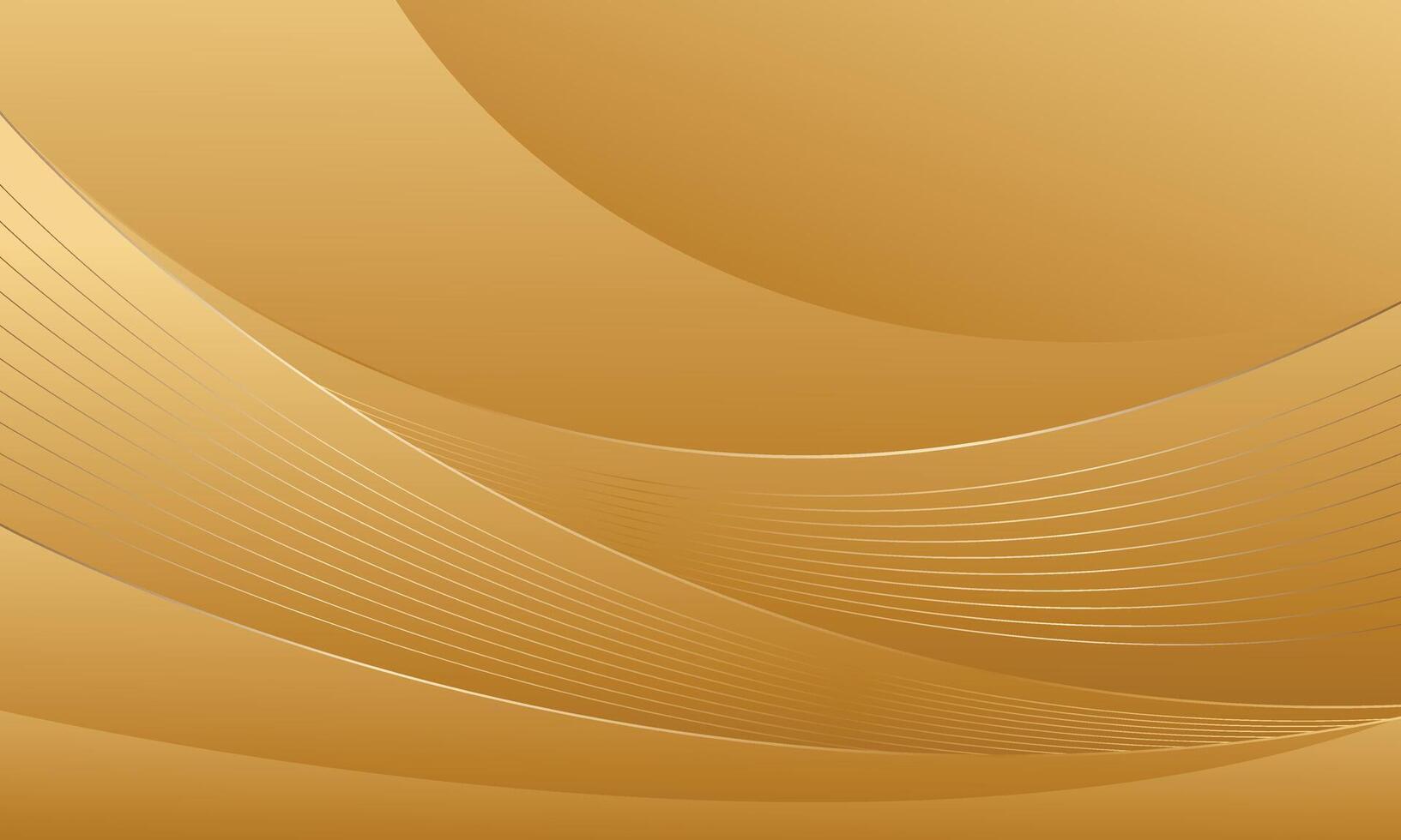 Elegant Gold Background with Abstract Smooth Curves in Luxury Style vector