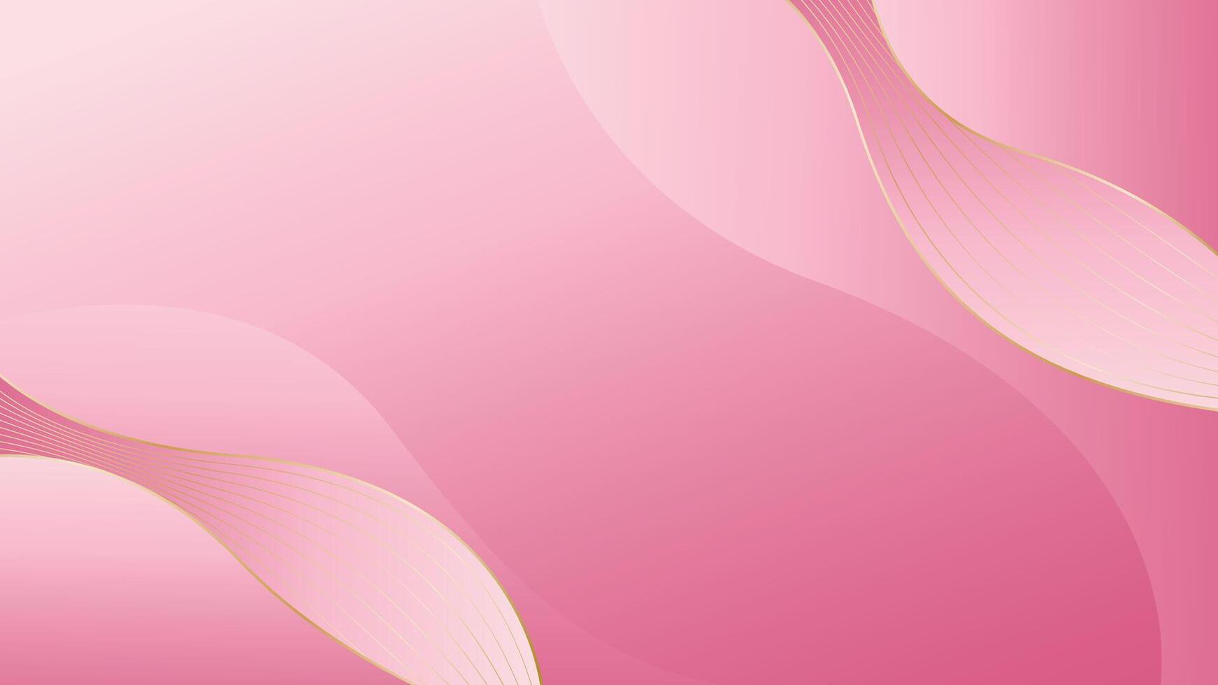 Abstract Pink and Gold Wave Background. Feminine Luxury Design vector