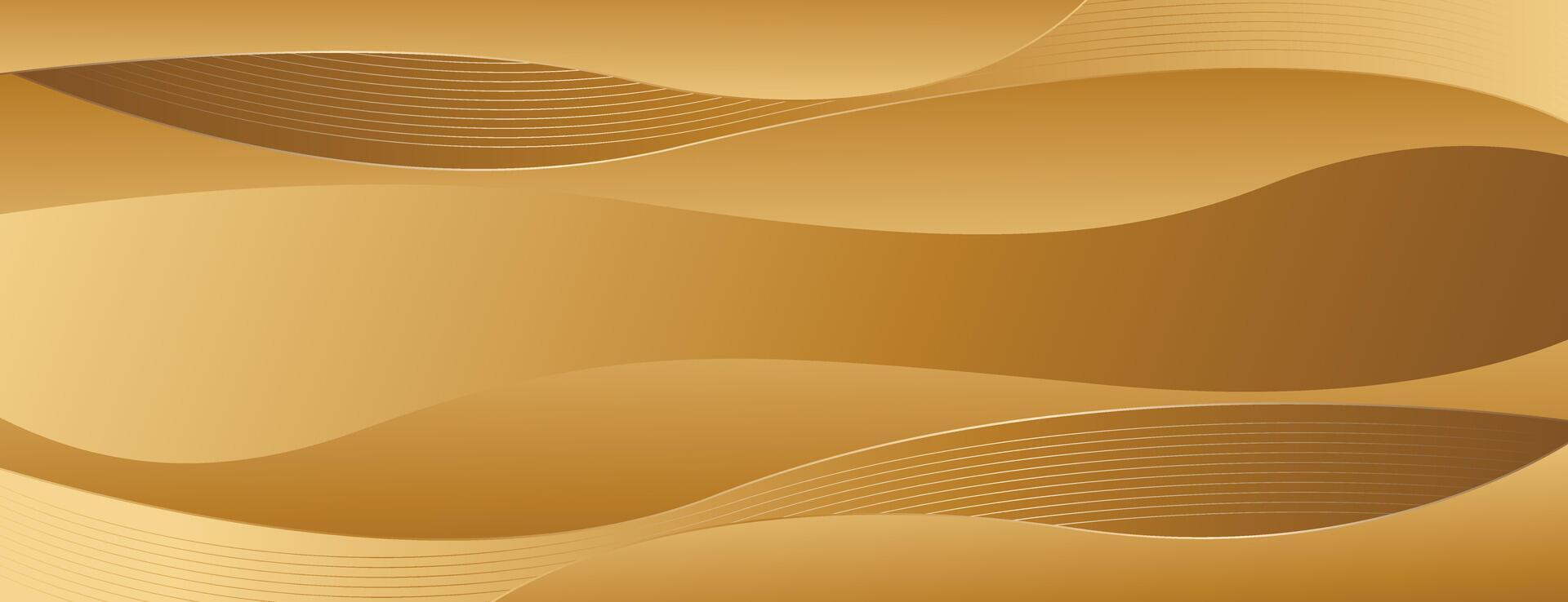 Minimalist Gold Wave Abstract Banner for Luxury Branding vector
