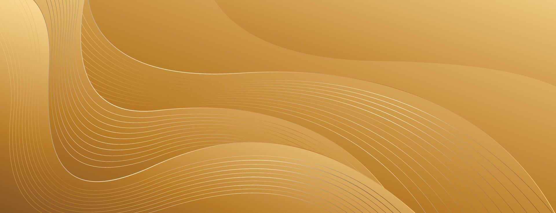 Elegant gold abstract luxury banner background. Modern wave design vector