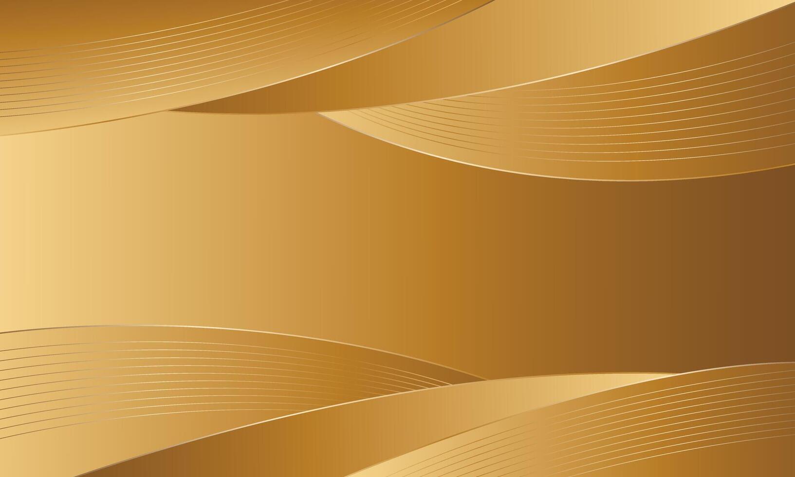 Abstract Gold Background with Smooth Curves in Luxury Style vector