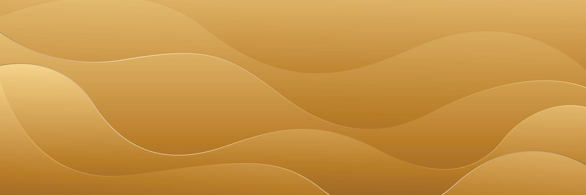 Minimalist elegant gold wave banner background vector