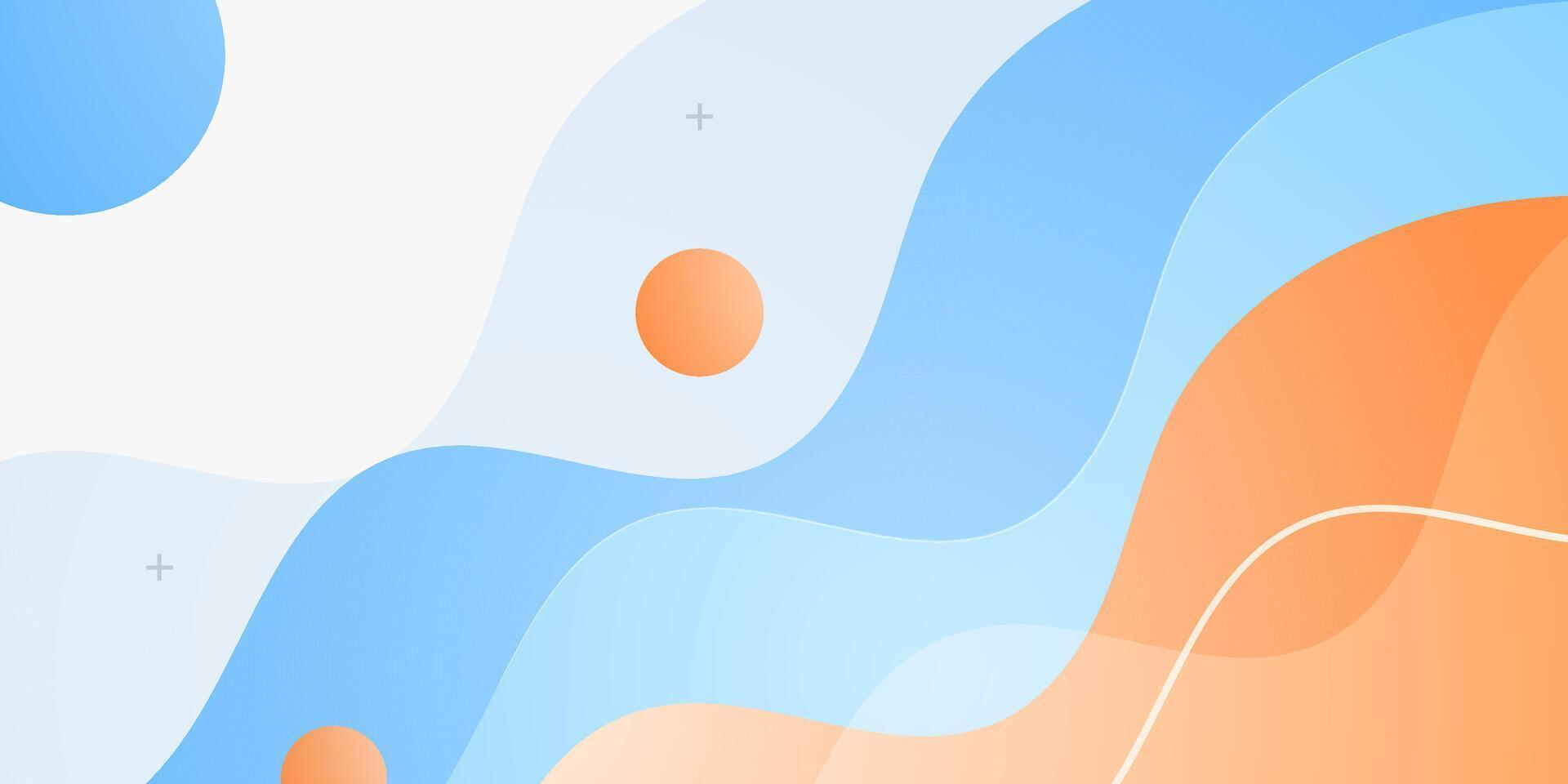 Abstract bright and colorful orange and blue wave pattern on white background. Simple and trendy banner business background. vector