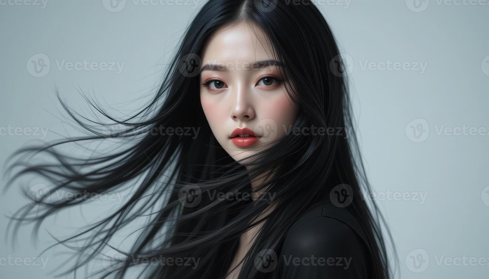 Luxurious Hair on Asian Beauty, Haircare Promotion Image. photo