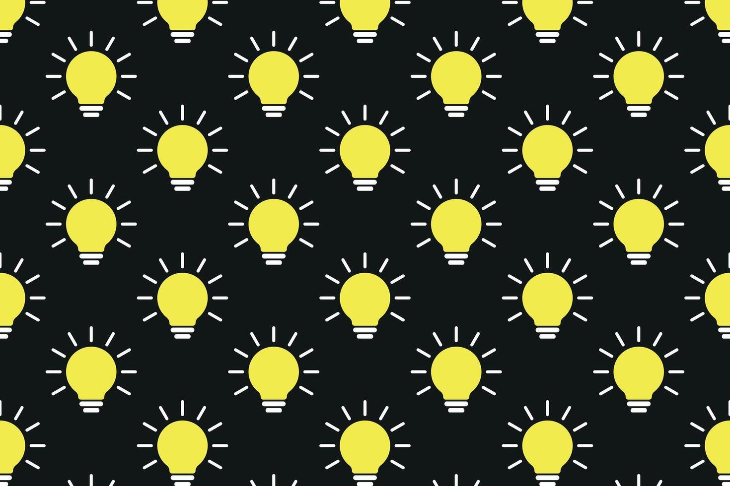 Light bulb pattern on black background . Light bulb background . illustration vector