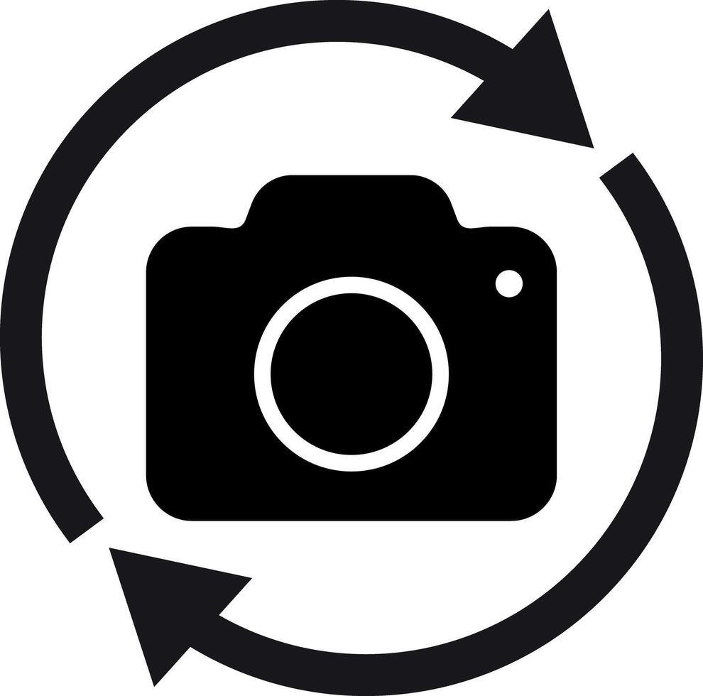 Flip and switch camera icon . Switch from front to back camera icon . illustration vector