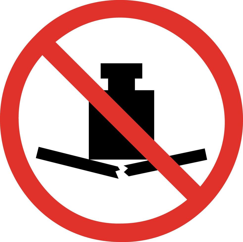 No heavy load sign . Heavy loading prohibition sign . illustration vector