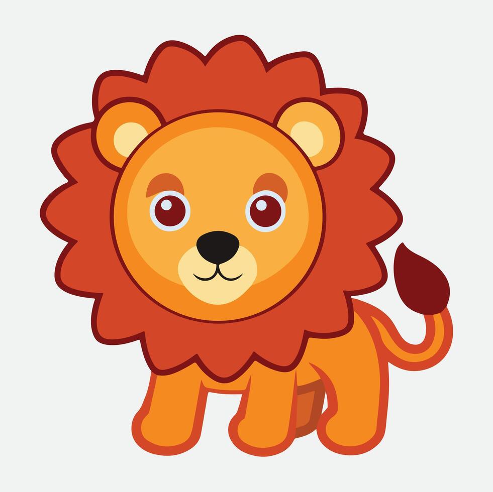 A cartoon lion with a big head and a big nose vector