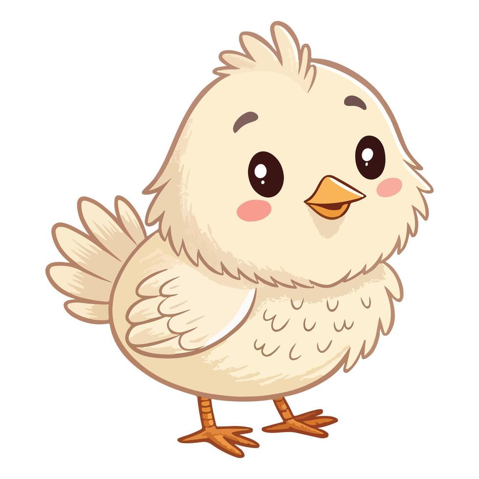 A cute little chicken with big eyes vector