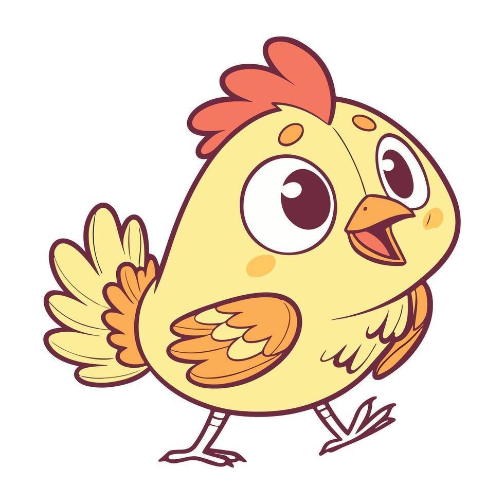 A cartoon chicken with a big smile vector