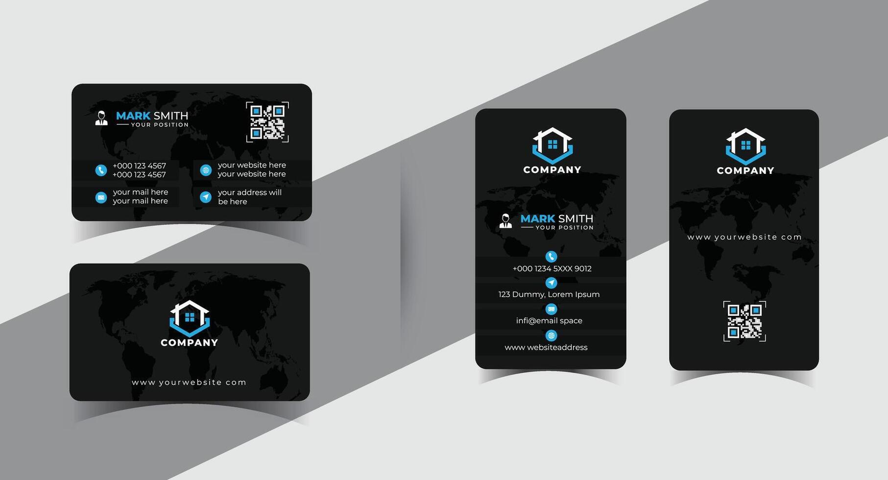 Printable Business Card Templates Easy to Edit vector