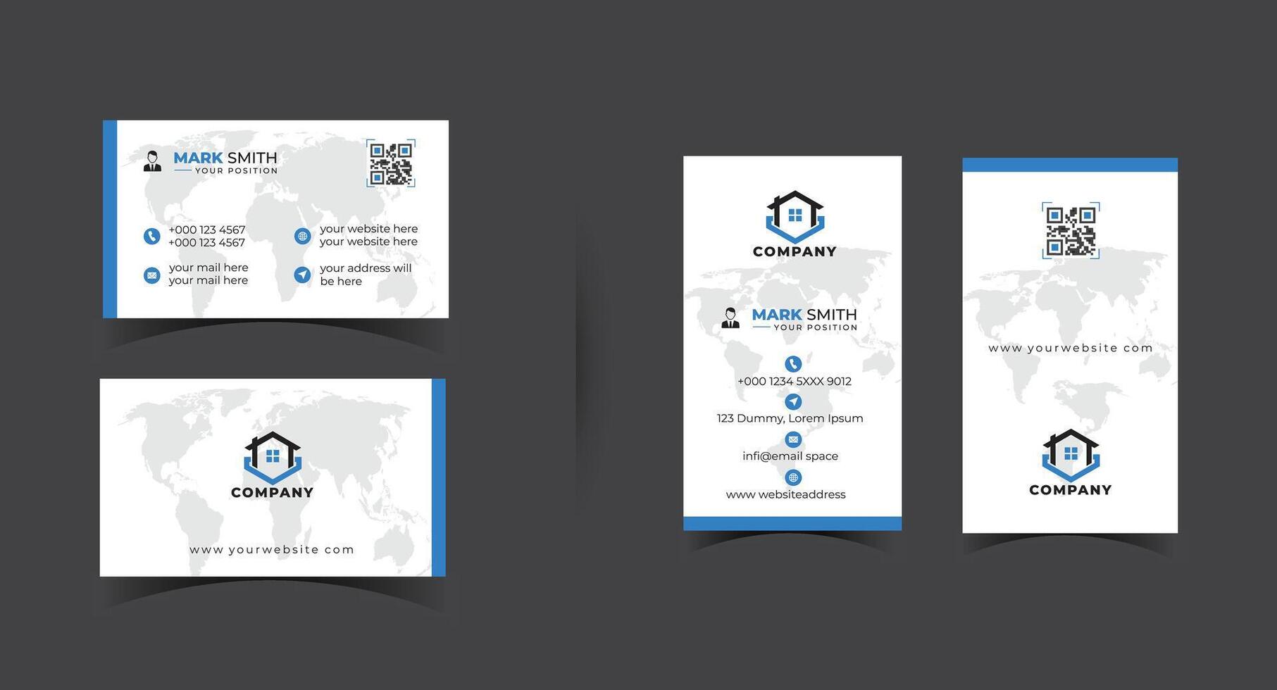 Customizable Business Card Designs Instant Download vector