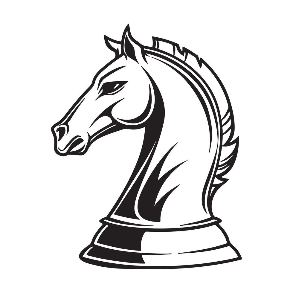 A horse head on a chess piece vector