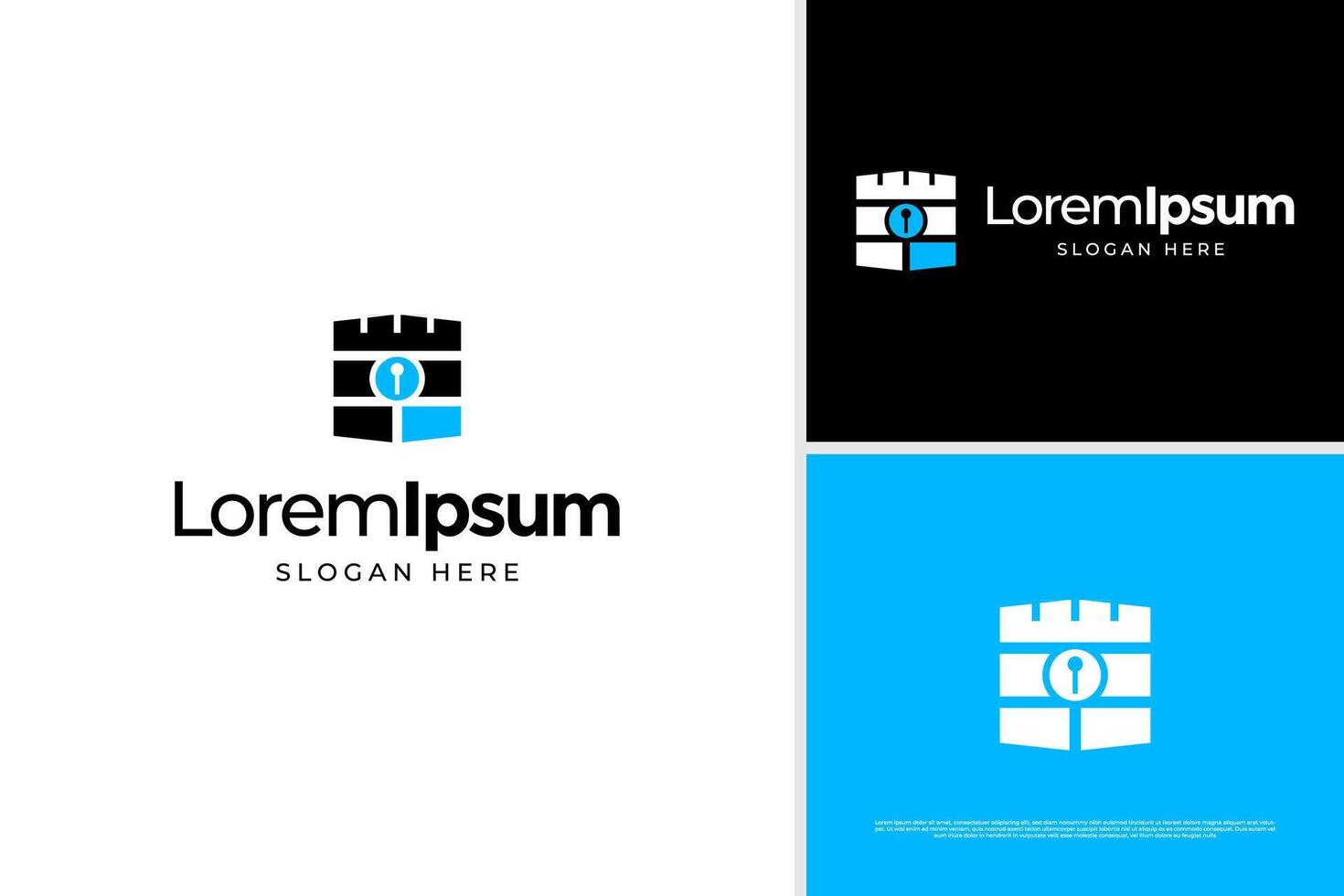 Security shield kingdom logo design template vector