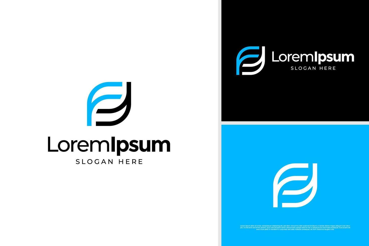 Minimalist of letter FF logo design template vector