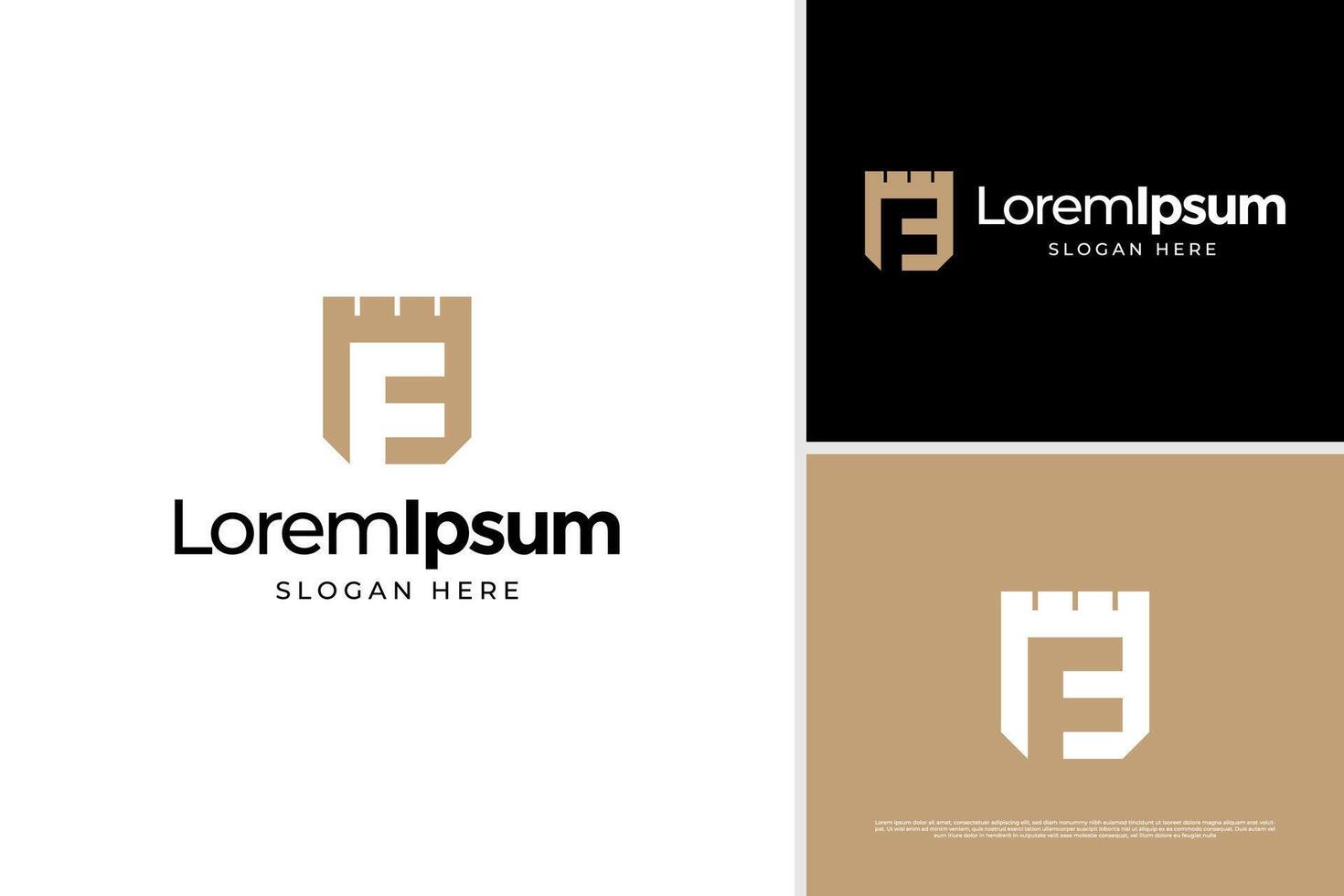 Letter F kingdom shield logo design template vector