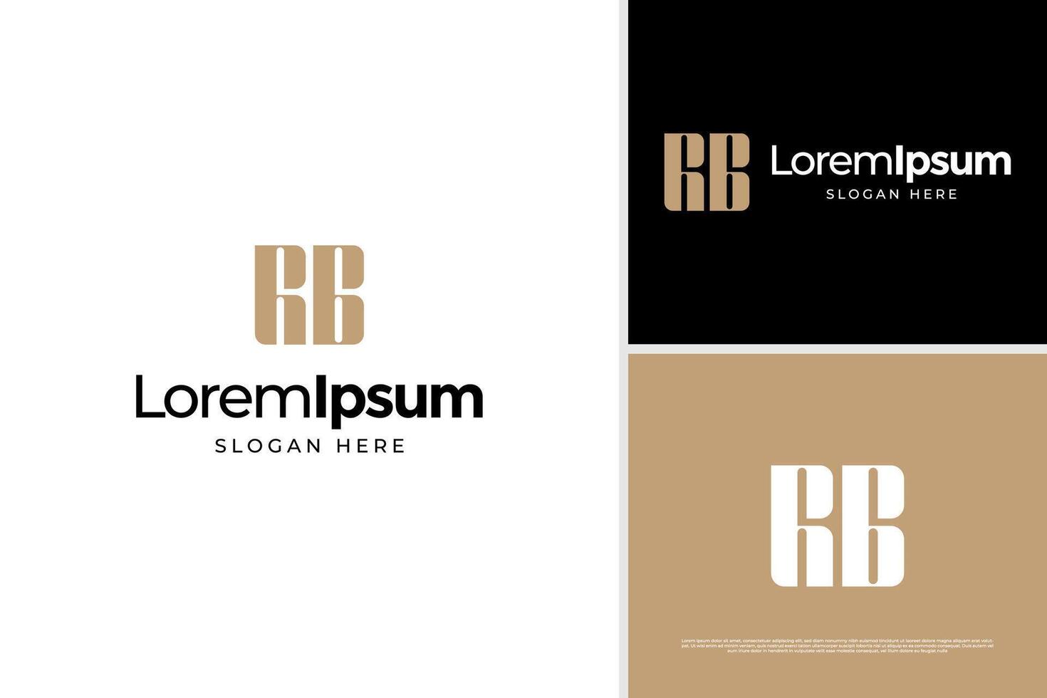Elegant letter R and B luxury logo design template vector