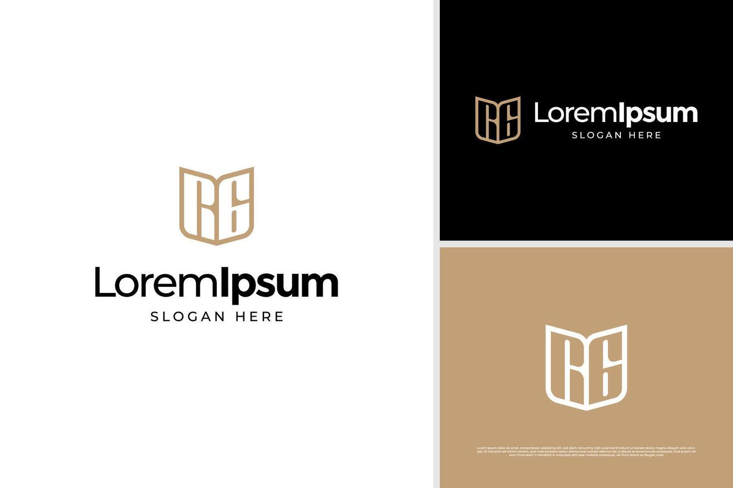 Elegant letter R with G luxury logo design template vector