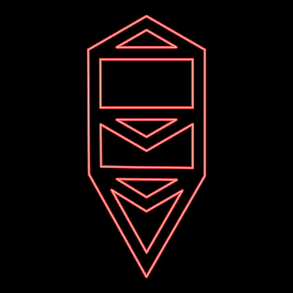 Neon tree life Sacred geometry symbol red color style vector